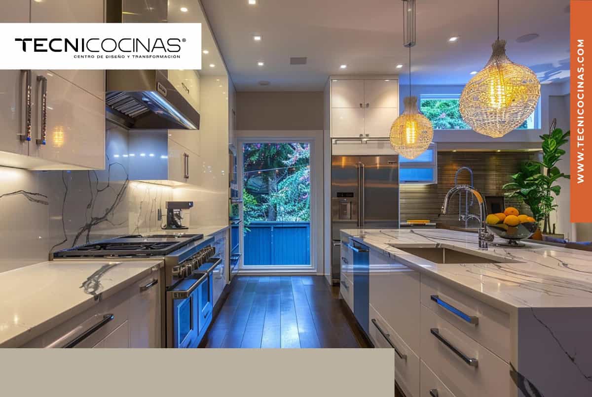 ¿Iluminación LED o halógena? Evaluamos la mejor opción para tu cocina integral moderna en Bogotá